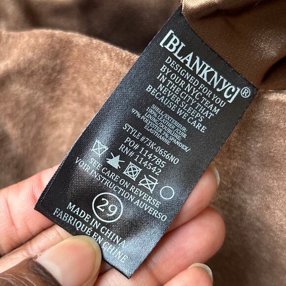 Blank NYC Brown Leather Zipper Mini Skirt Size 29 - Picture 10 of 11